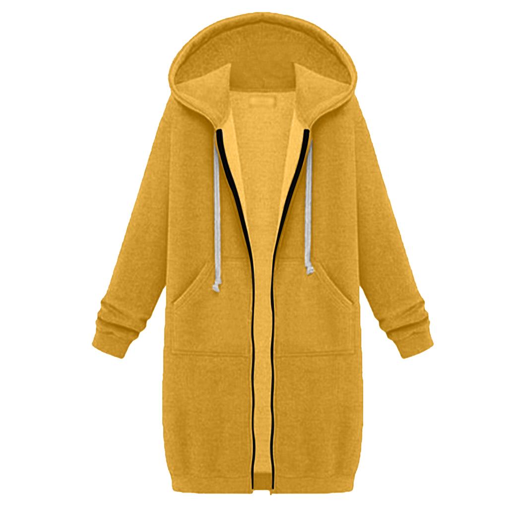 Женский свитшот удлиненный свободный с длинными рукавами и капюшоном с карманами