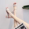 779-1 Полубосоножки женские 2025 лето маленькие босоножки на высоком каблуке летние французские нежные прохладные шлепанцы