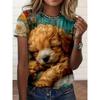 Summer Women's T-Shirt Casual Short-Sleeved Animal Print T-Shirt Fashion Street Loose O Neck Pullover Women's Oversized Clothing