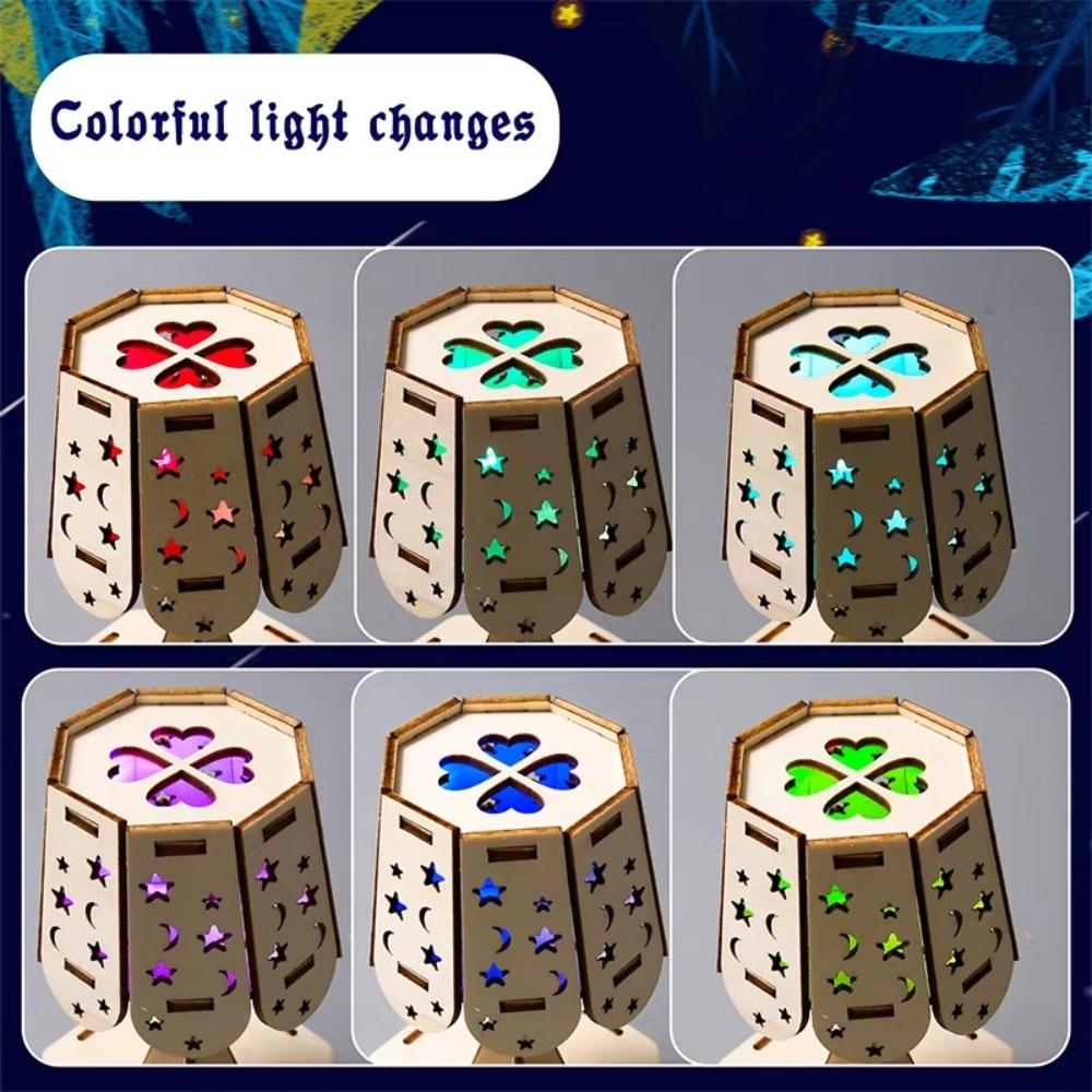 Assembly Model Set Building Model Kits Wooden Light-controlled Lamp Wooden Puzzle Games Home