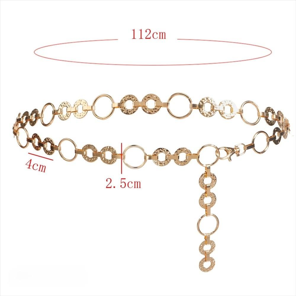 Metal Waist Chain Belt Adjustable Ladies Fashion Chain Fashion Body Link Belts  for Jeans Dress