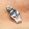 Casio EDIFICE автоматические трехстрелочные 100-метровые водонепроницаемые автоматические/ручные механические часы Стальной ремешок мужские часы синий циферблат EFK-110D-2A