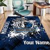Custom Name Rug DALLAS BASKETBALL TEAM Area Rug Suitable for Indoor And Outdoor,Carpets for Homes, Offices,Living Rooms,Home Decor,Christmas Gift