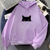Черный кот Взгляд мультфильм толстовка с капюшоном аниме принт милый свитшот Funko Pop повседневная одежда Moletom Kawaii пуловеры мягкие удобные