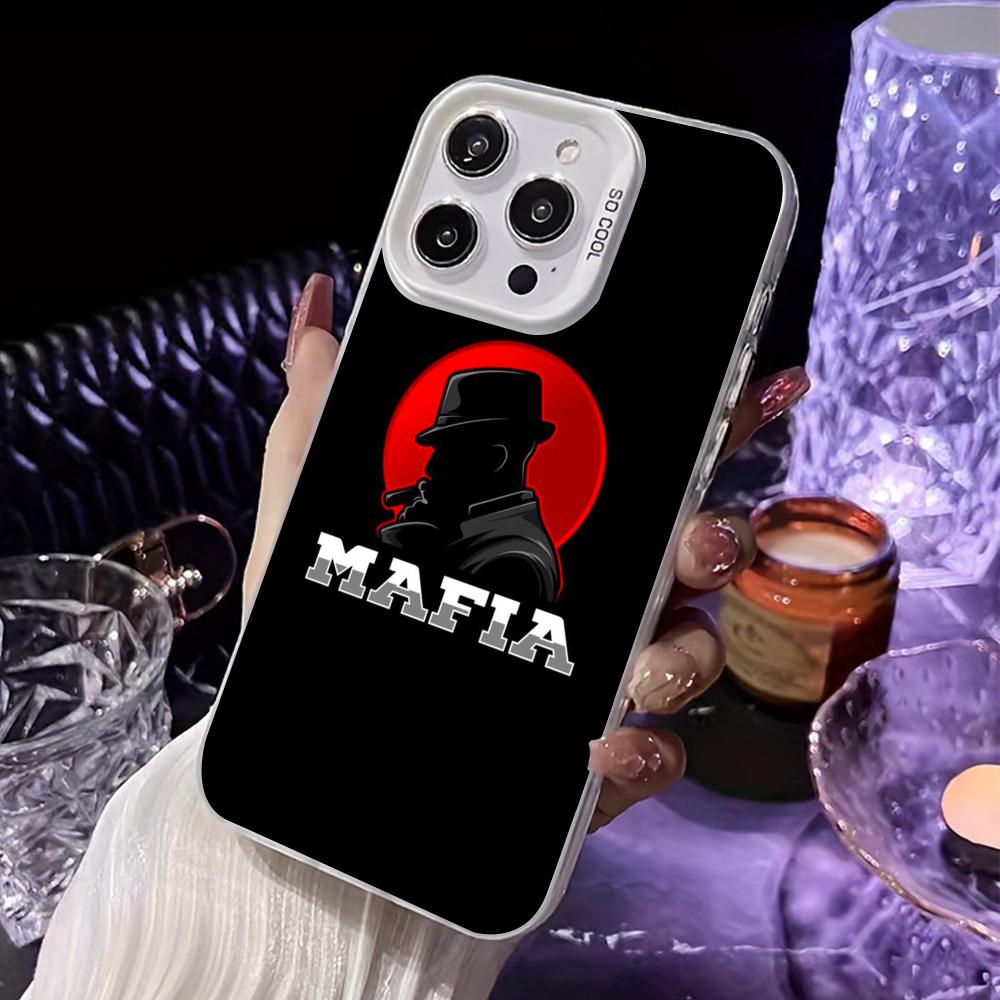 Чехол для iPhone 17 16 15 14 13 12 11 X XR XS Air Pro Max Plus в стиле Итальянской Мафии, Белый, Цветной, Серебристый