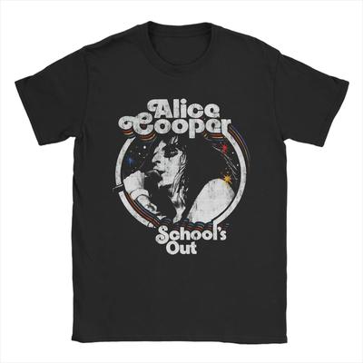 Футболка Alice Cooper Band Пляжные Повседневные Футболки Мужские Хлопок Круглый Вырез S4XL Одежда С Коротким Рукавом Винтажные Топы