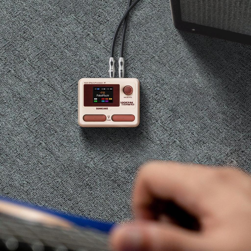 SONICAKE Pocket Master Portable Pedal with Amp IR Cabinet Stereo OTG USB Audio Rechargeable Multi-Effects 100+ Built-in Guitar/Bass/Sound Effects,