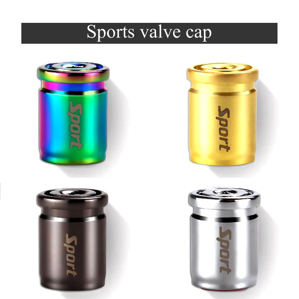 AQTQAQ 1 Set Car Styling Zinc Alloy Anti-theft Sport SKDS6 Car Tire Valve Caps Wheel Tires Tire Stem Air Cap Airtight Covers