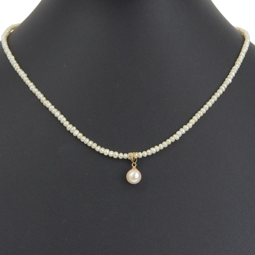 Baby pearl Necklace K18 yellow gold/Pearl 6.4g Women Used