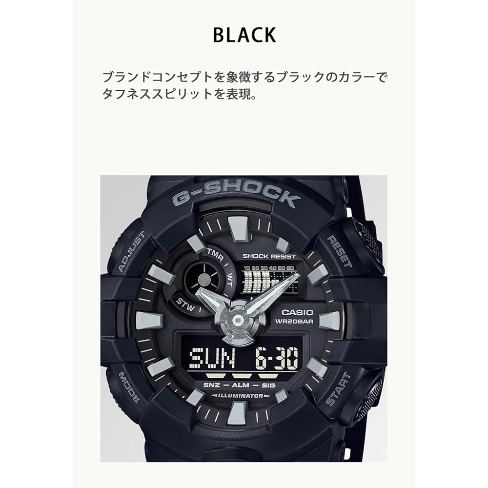 Casio G-Shock GA-700-1BJF Men's Watch Black Analog Digital Waterproof 200m