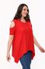 Женская блузка большого размера Асимметричная блузка с окошками на плечах