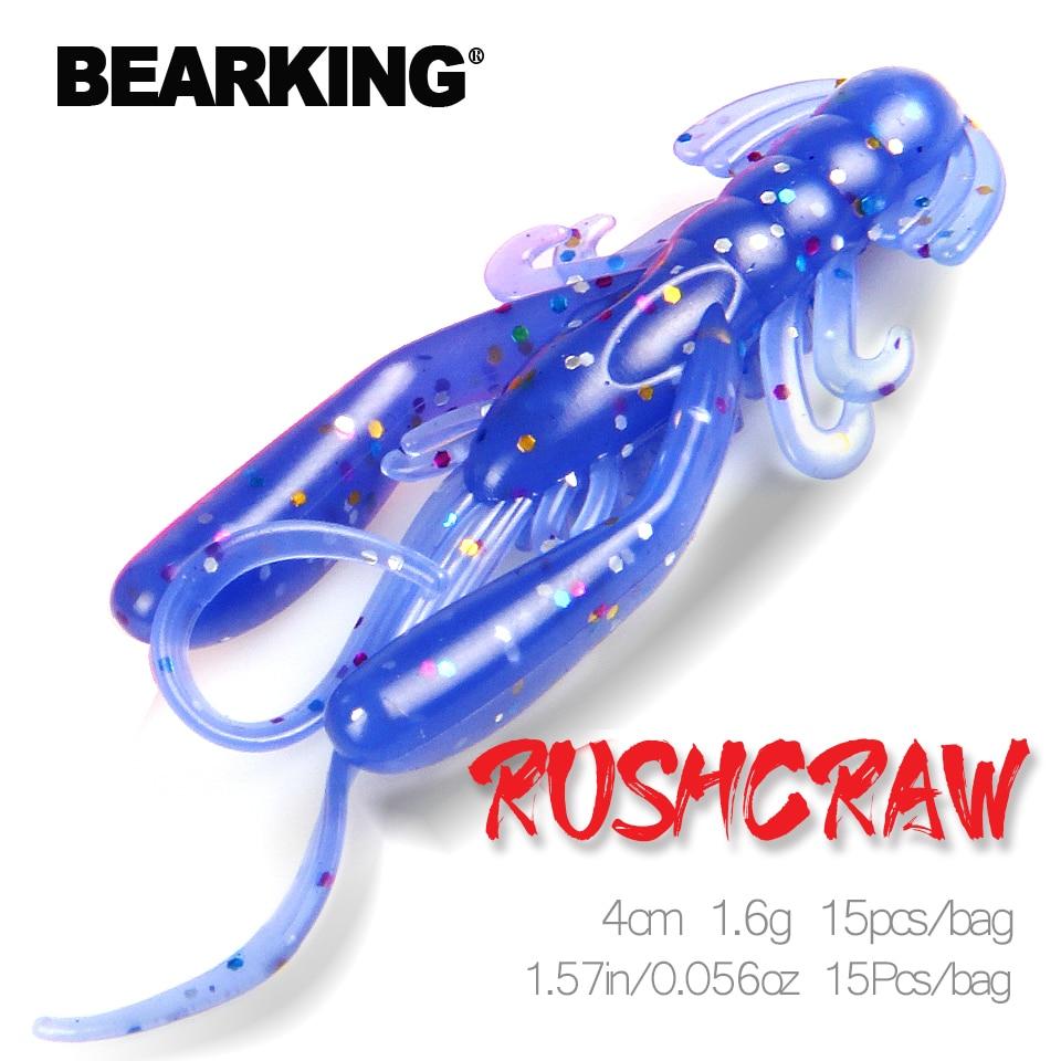 Bearking 4 см 1,6 г 15 шт./пакет рыболовные приманки мягкие приманки креветки искусственная приманка хищник снасти джеркбейты для щуки и окуня