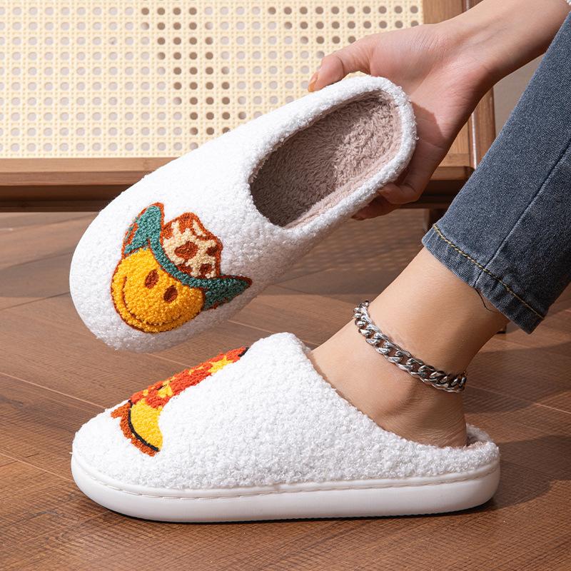 Cotton Slippers Women Indoor Bedroom Soft Sole Non Slip Slides Woman Fluffy Plush Warm Winter Slippers for Home Zapatillas Mujer
