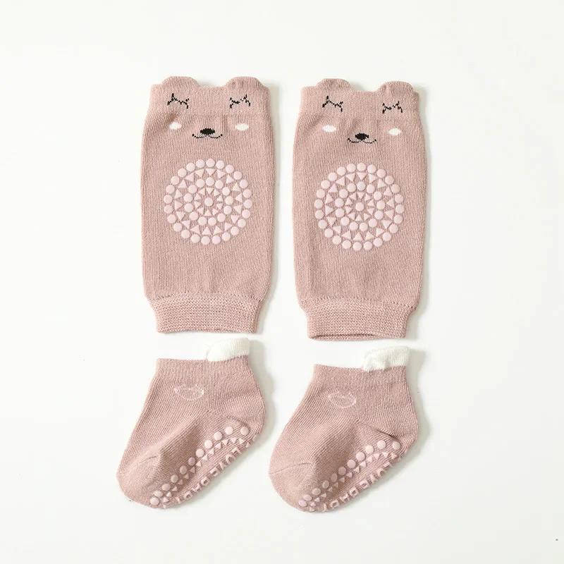 Crawling Safety Pads Socks Set Summer Baby Knee Cartoon Anti-slip Socks KidFloor Socks Kneecap Walking Protector for Girls Boys