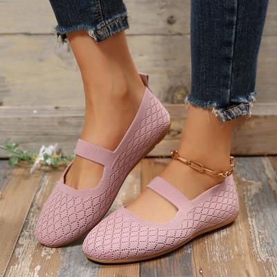 Wish внешняя торговля большой размер дышащие туфли с низким верхом из летучего трикотажа женские с мелким вырезом на плоской подошве ленивые дышащие рабочие туфли