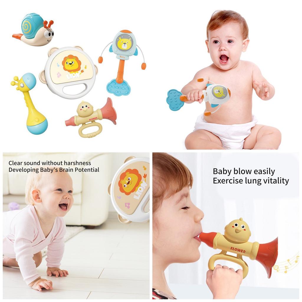 Ручная детская мультяшная игрушка-погремушка в виде животного для слуховой и сенсорной стимуляции, детская игрушка-погремушка в виде животного