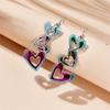 Personalized and Minimalist Niche Illusory Laser Earrings Irregular Love Pendant Long Earrings Hanging Acrylic Earrings