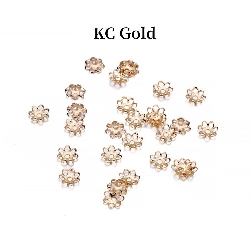 600 шт./лот, 6 мм, полый цветок, металлическая филигрань, свободные проставки из бисера, колпачки с конусом, филигрань для поиска ювелирных изделий своими руками, принадлежности для изготовления ювелирных изделий