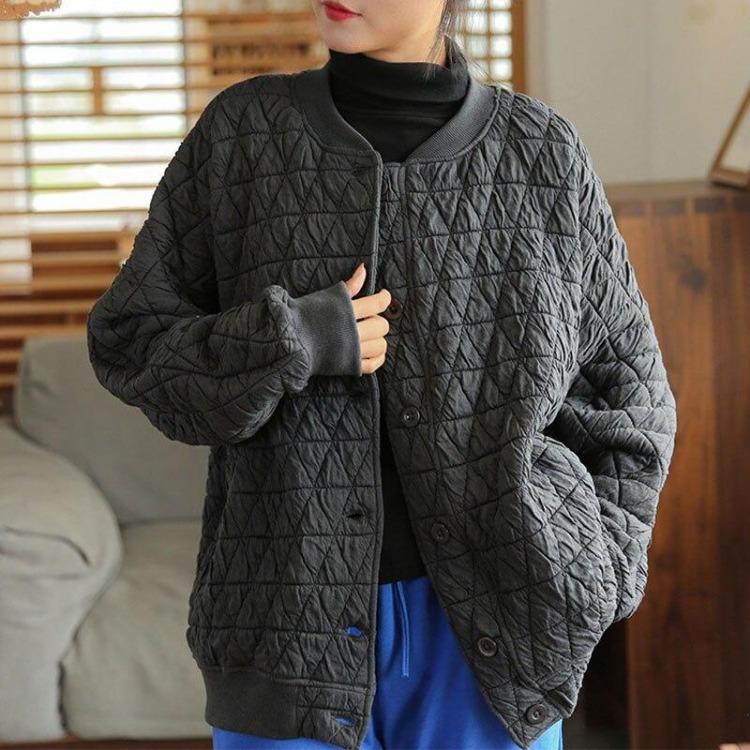 Женское зимнее удобное пальто из смесового хлопка Johnature с длинным рукавом, свободного кроя, на подкладке, однотонное, повседневная одежда