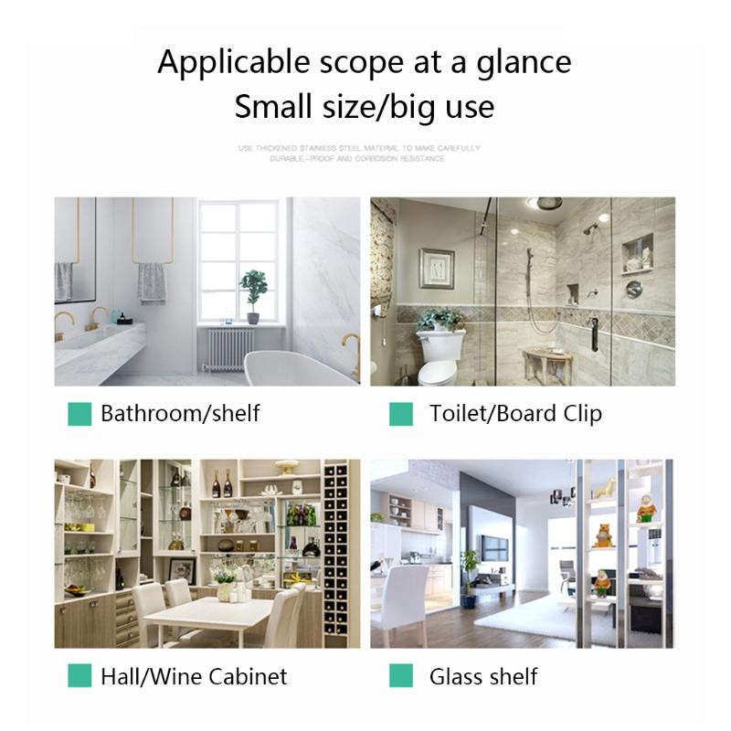 2 шт. Стеклянные полкодержатели Домашняя мебельная фурнитура Стекло Фиксирующие зажимы Фурнитура для ванной комнаты Гостиной