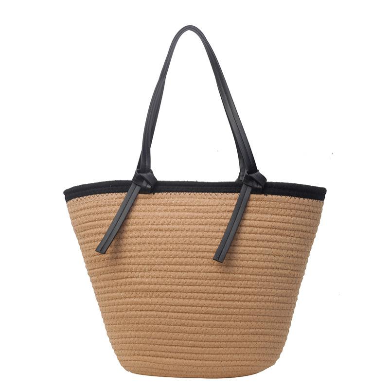 Woven Straw Bag Bag Large Capacity 2025 Spring New Versatile Single Shoulder Premium Texture Commuter Beach Tote Bag