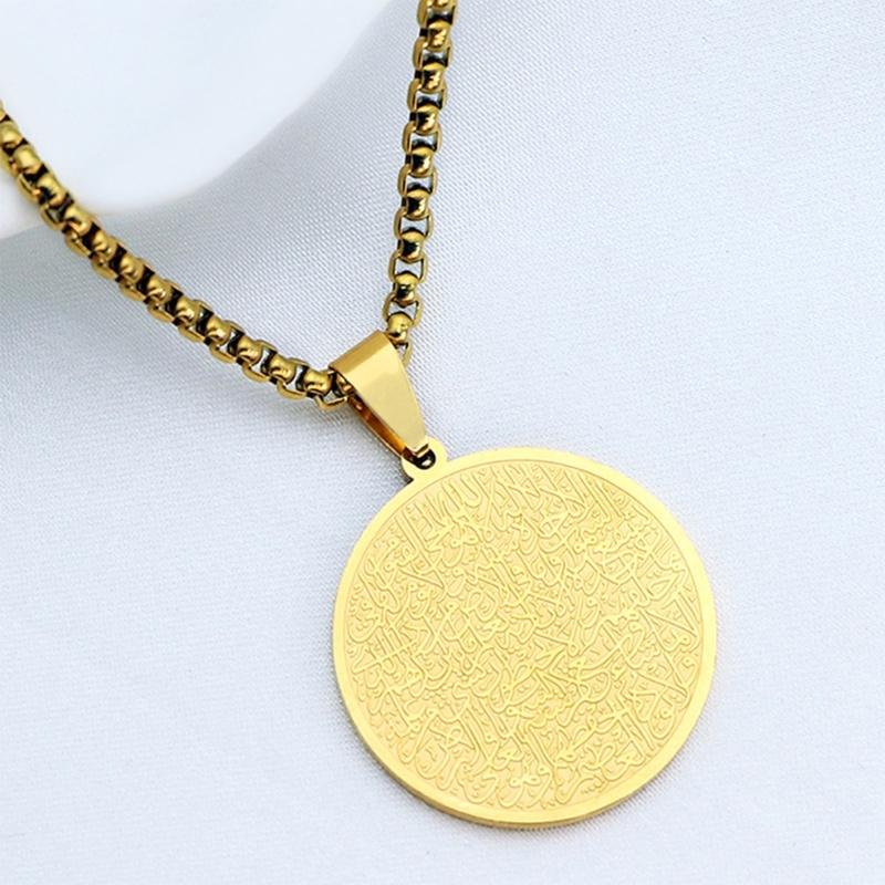 Изящное ожерелье из нержавеющей стали в исламском стиле, модная цепочка до ключиц для женщин и мужчин