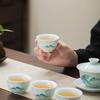 Thousand Miles Jiangshan Tea Set Kung Fu Cover Bowl Teacup Combination Dehua White Porcelain Household Gift Tea Ware Mother's Day