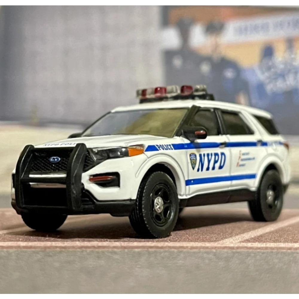 Cjafuz1 1:64 2020 Форд Полицейский INTERCEPTOR UTILITY NYPD Металлическая модель автомобиля Коллекционная игрушка Подарок Сувенир Украшение для витрины
