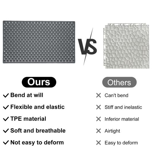 Bathroom Mat with Suction Cup Multiple Drainage Holes 40x70cm Comfortable Non-slip Shower Floor Pad Daily Use