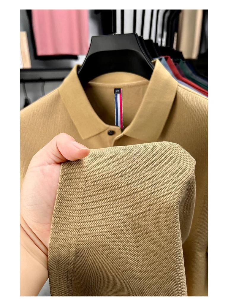 Мужская летняя футболка-поло из чистого хлопка с вышивкой логотипа пони 2025