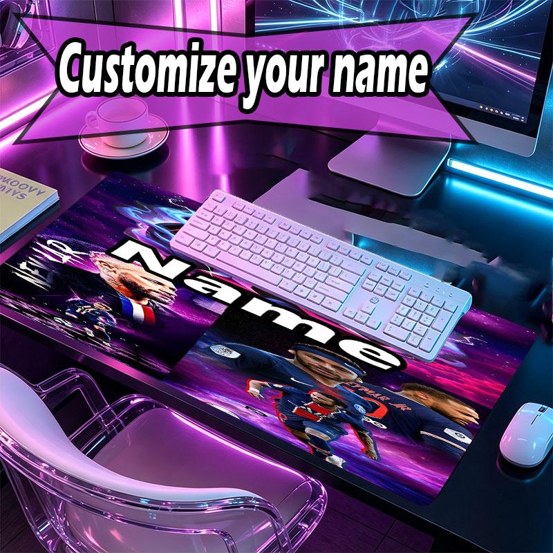 Custom Name Personalized Neymar Jr Pattern Mousepad, Laptop PC Desk Mat, Decorative Desk Mat for Home Keyboard Pad Gift