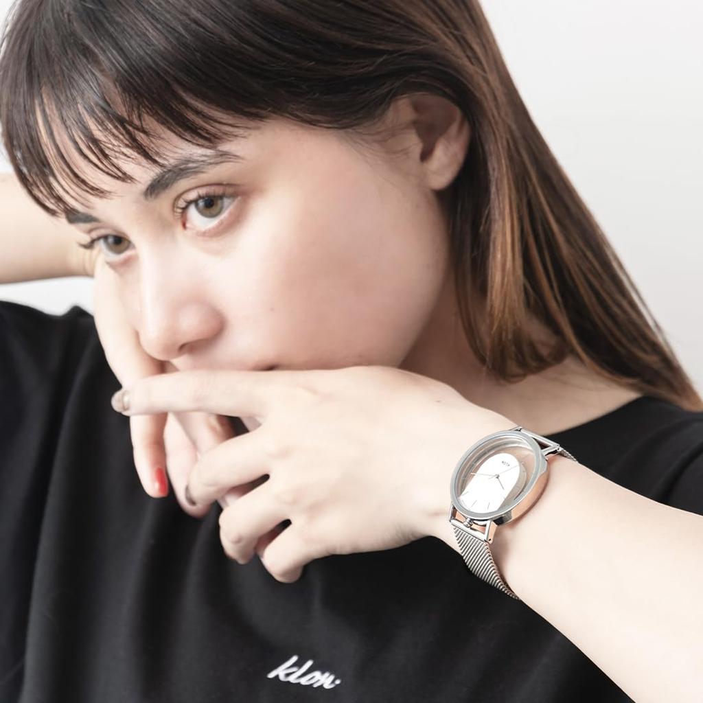 Серебряные популярные брендовые стильные унисекс часы-скелетоны из нержавеющей стали KLON INVISIBLE RELATION SILVER 40 мм мужские женские