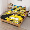 Cartoon Bedding Set Fitted Sheet The Simpsons Soft Microfiber Bed Linen for Kids Bedroom Home Decor
