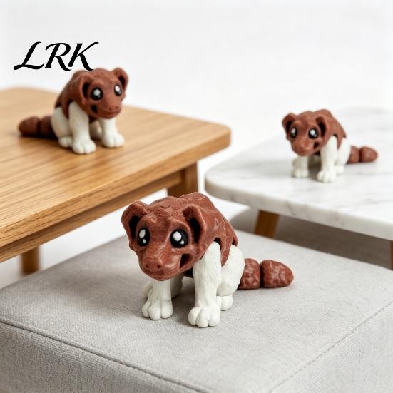 Изысканная Текстура Скульптура Артикулированная Фигурка Собаки, 3D Печатный Милый Щенок с Подвижными Суставами, Цветной Настольный Питомец-Украшение для Дома Офиса,