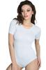 Women's Short Sleeve Bodysuit with Hooks and Snaps Cotton Ladies Athlete