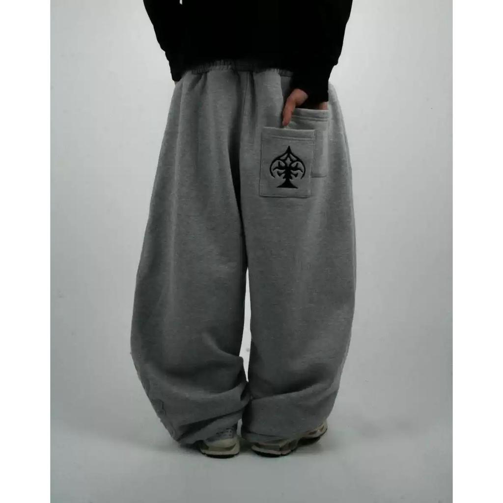 Streetwear Y2k Double Waist Jogging Poker Pants Embroidered Loose Piece Sweatpants Men's and Women's Gothic Hip Hop Casual Pants