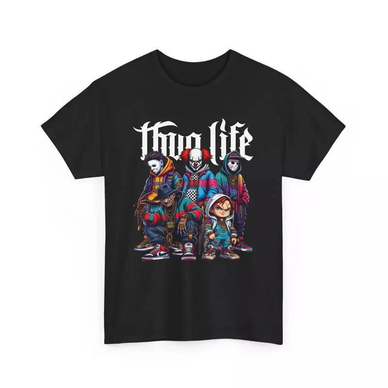 Newest Thug Life Gangster Horror Icons Halloween T Shirt