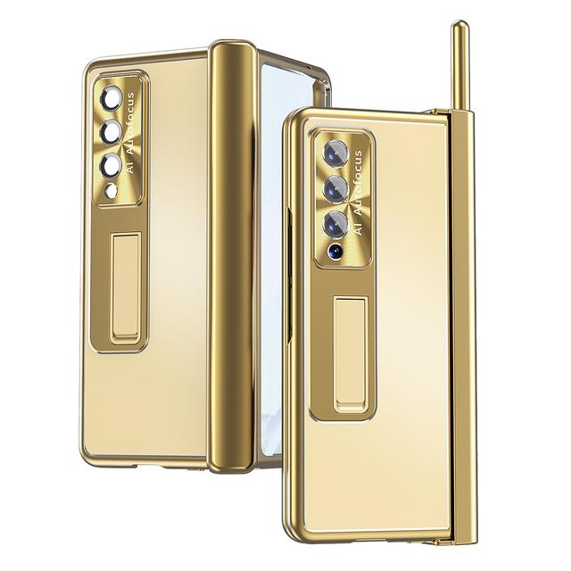 Алюминиевый защитный чехол с защитой от падения с подставкой для Samsung Galaxy Z Fold 4 Fold4 Fold3 Fold 3 Zfold4 Стеклянный пленочный чехол Funda