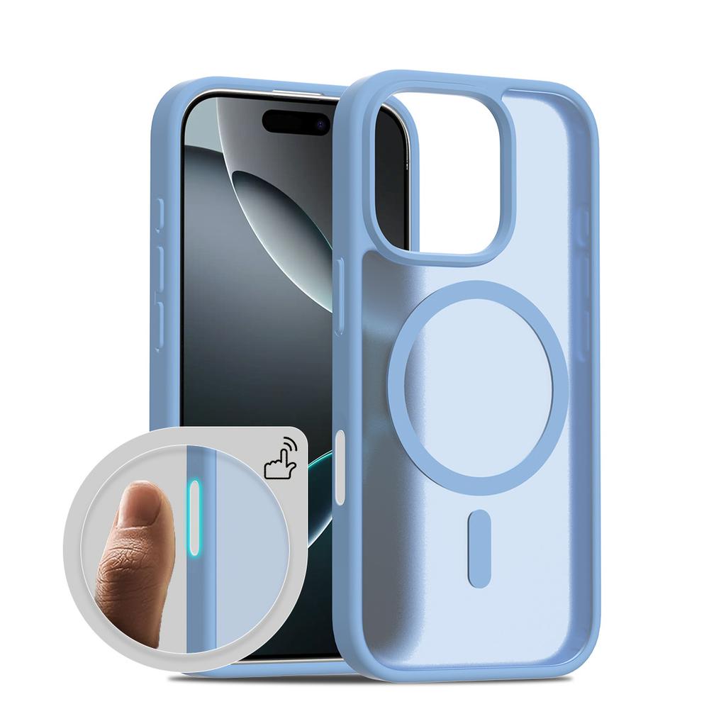 Подходит для Apple 17pro Max Прозрачный Черный Чехол для Мобильного Телефона Два в Одном Матовый Магнитная Умная Кнопка AI Чехол для Мобильного Телефона 16e