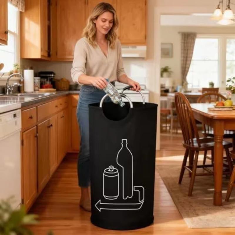 Multi-Functional 90L Recycling Bag for Bottles with Sturdy Aluminum Handle and Oxford Cloth Fabric