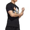 Adidas Футболка с логотипом алфавита из мультфильма и круглым вырезом, с короткими рукавами, мужские топы, черный GL0398