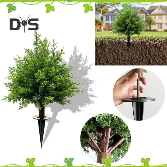 1 шт/2 шт 23" искусственный кипарис топиарий УФ-устойчивые искусственные кустарники с шипами в земле искусственные кедровые кусты для декора сада переднего крыльца