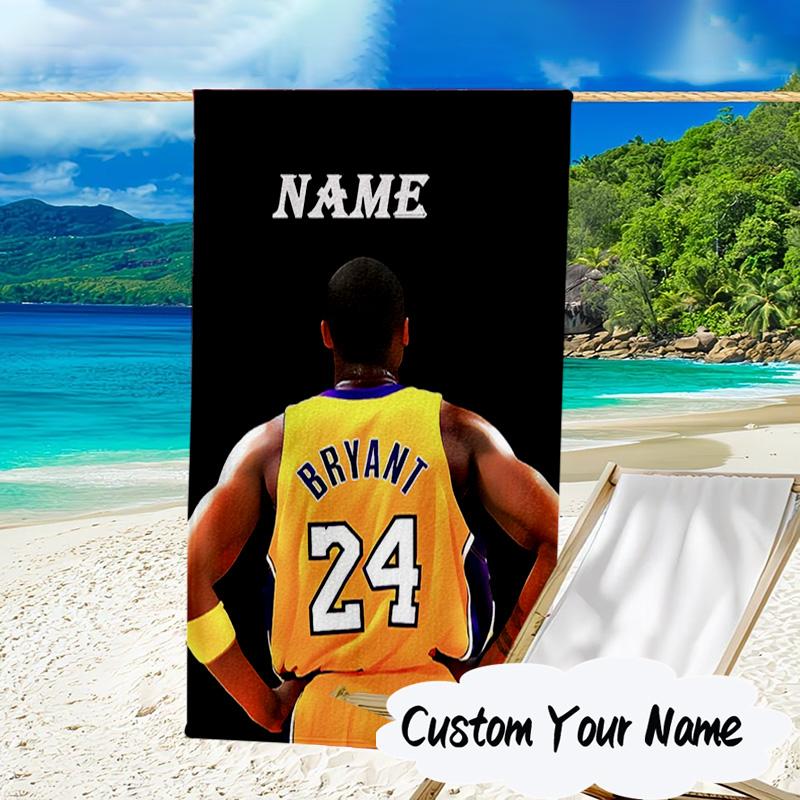 Custom Name Legacy Lakers' Gold Microfiber Beach Towel Super Soft & Absorbent for Bath, Beach, Travel Bath Time Accessory, Fan gifts