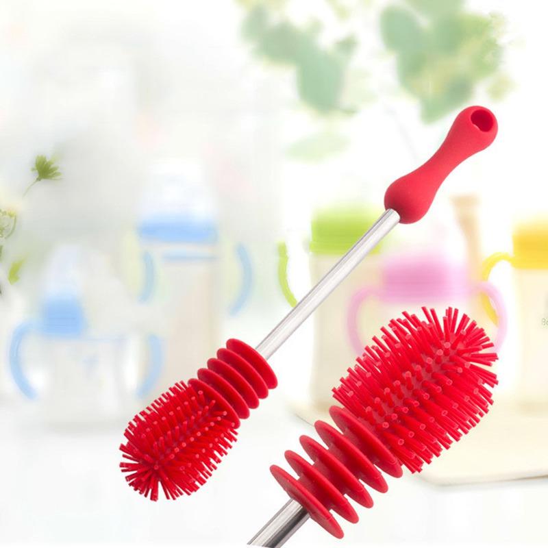 Кухонная щетка для бутылок, чашка, чистящее силиконовое чистящее средство для мытья, чистящая щетка для бутылок с ручкой