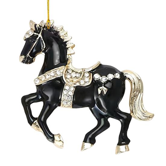 Horse Christmas Ornaments Sparkly Rhinestone Horse Hanging Decoration Acrylic Christmas Tree Ornament for Winter Xmas Party Supplies Holiday Decor