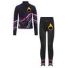 Kids Figure Skating Jacket Set Stand Collar Long Sleeve Printed with Leggings for Workout