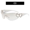 Love Heart One-Piece Sunglasses 2023 - Trendy Y2K European & American Style INS Celebrity Sunglasses