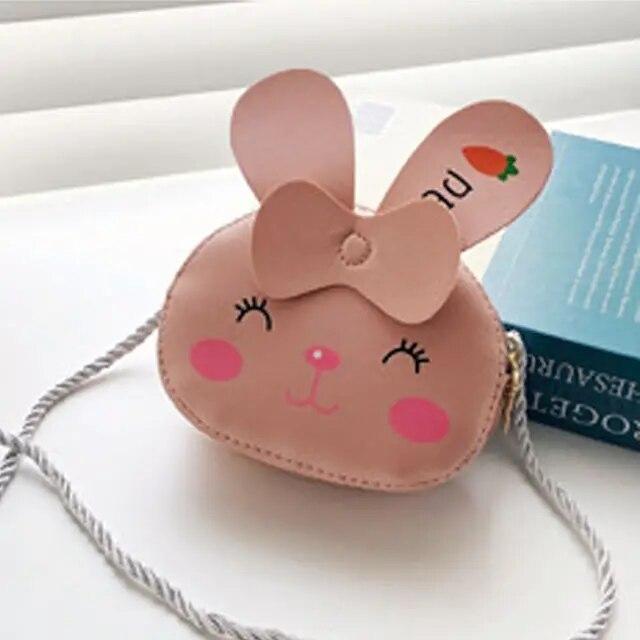 Coin Purses Cartoon Kids Baby Girls Boys Animal Rabbit Bear Handbags PU Leather Cute Crossbody Bags