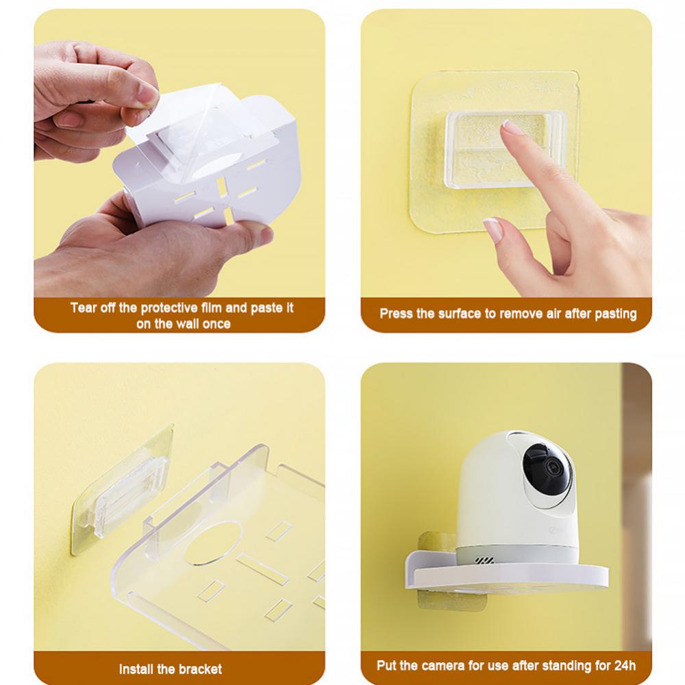 Security Camera Holder Wall Mount Floating Stand Shelf Home Bedroom Bathroom Camera Rack Monitoring Tray Organization Storage