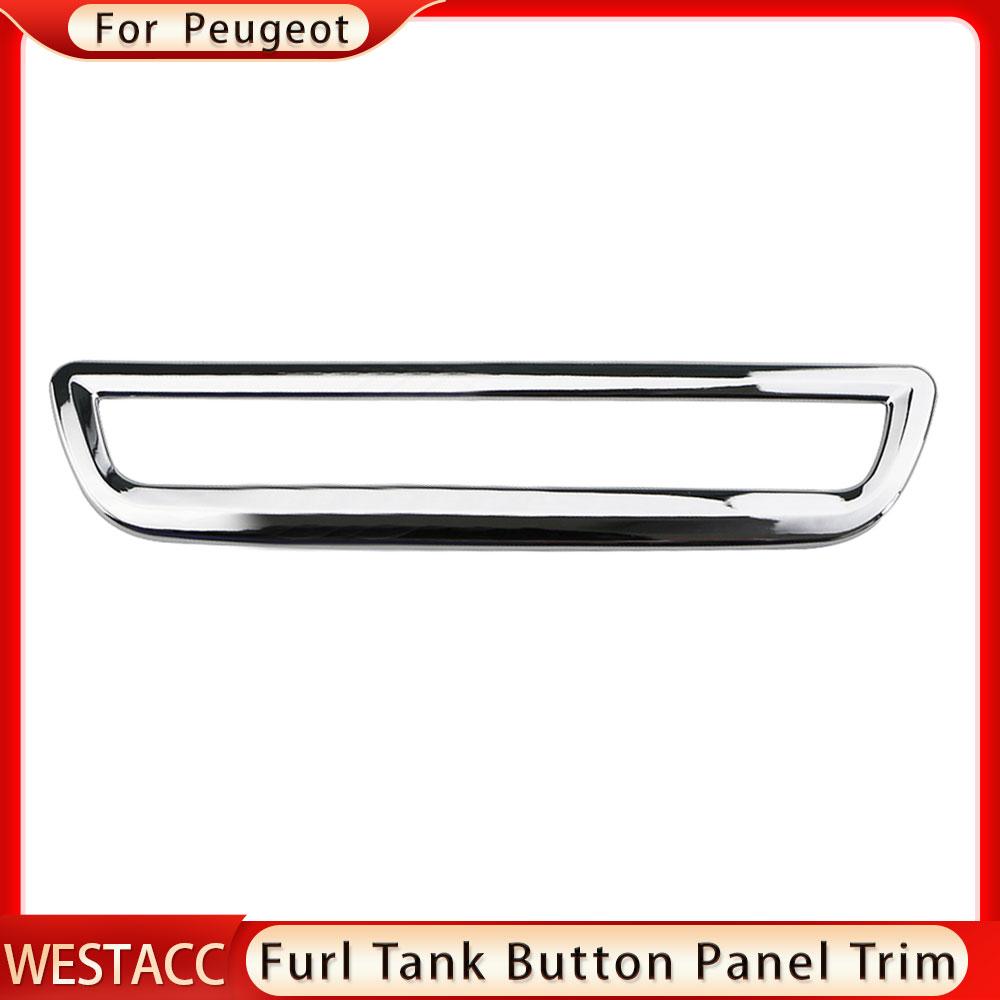 Хромированный автомобильный брелок для ключей из АБС-пластика, кнопка топливного бака, панель, декоративная наклейка на рамку для Peugeot 2008 2014-LHD